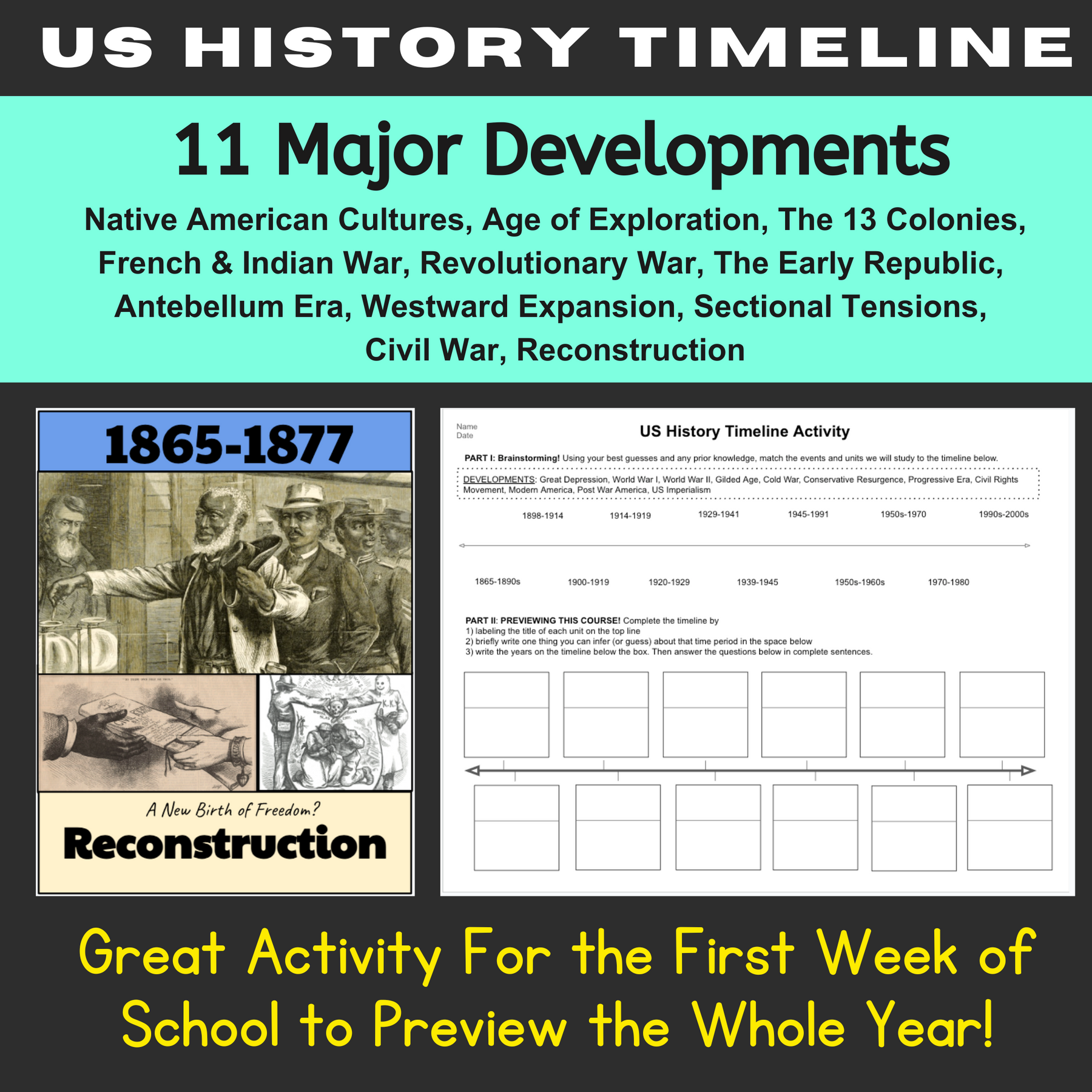 Full Year US History I Mega-Bundle – History For Humans