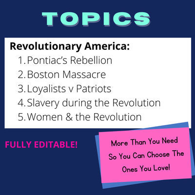 Revolutionary War Mini-Inquiry Activities