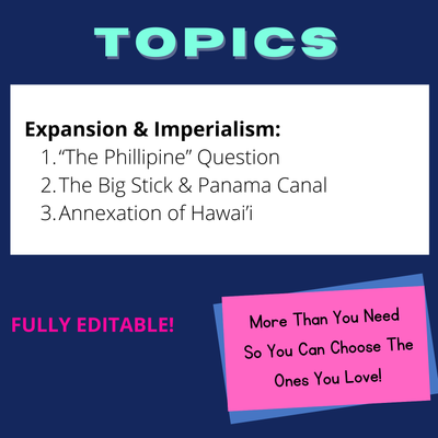 US Imperialism Mini Inquiry Activities | Like DBQs but fun!