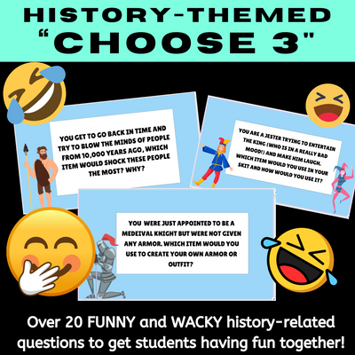 History-Themed "Choose 3" Ice-Breaker Activity