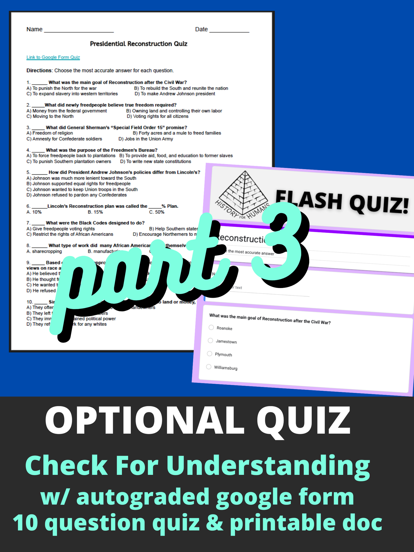 Presidential Reconstruction: Black Codes & Sharecropping