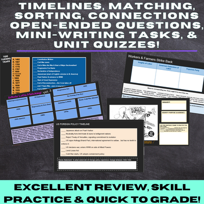 Free APUSH Exam Review Activities period 1-4