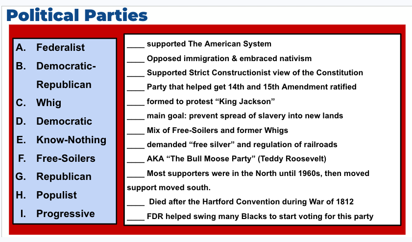 review materials for AP US history