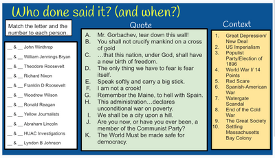 fun apush review activities