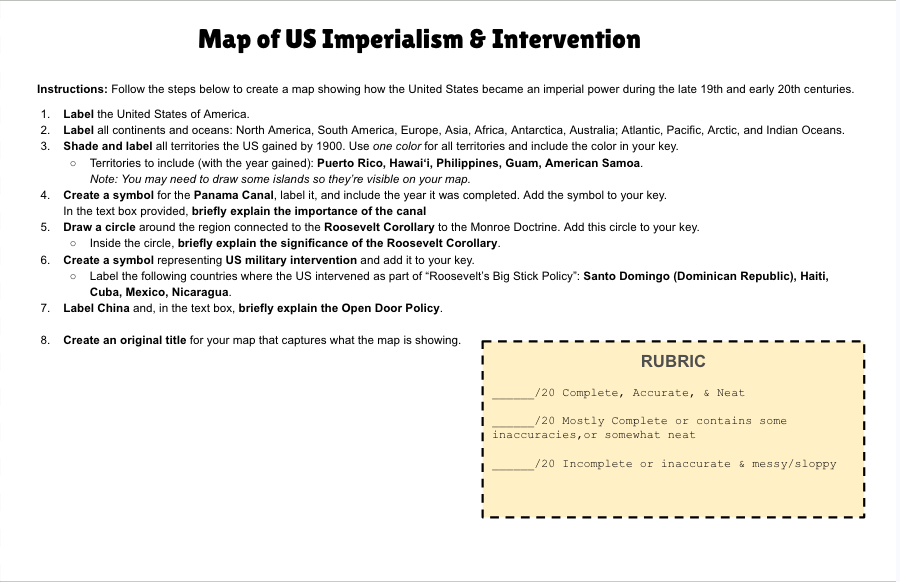 us imperialism mapping activity