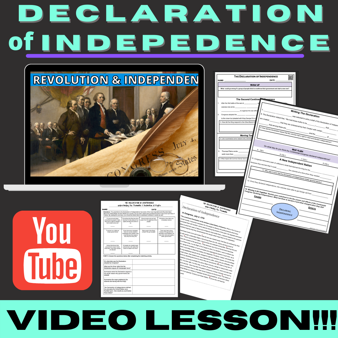Dig deep into the Declaration of Independence with this resource. It  contains Word Wall images for vocabulary development, a 2- page reading and  Doodle Notes, scavenger hunt activity and excerpt ..., image size:1080x1080